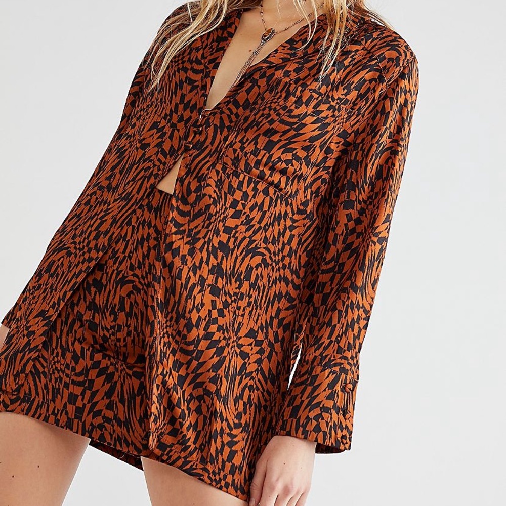 NWT 2 piece free people printed cskirt set co-ord slip skirt -XS.    Tunic dress - Picture 4 of 7